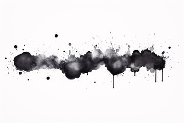 Ink Drops on White Background,  Abstract Liquid Art, Black Splash Design