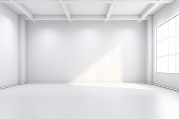 Fototapeta premium ght and Shadow, Blank White Room Studio Backdrop