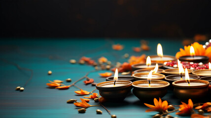 Diwali is an Indian holiday, the festival of fire.  diyas oil lamps.