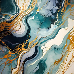 Abstract marble marbled stone ink liquid fluid painted painting texture luxury background banner, generative AI