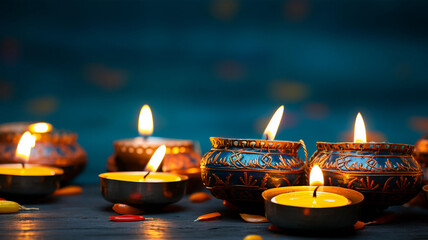 Diwali is an Indian holiday, the festival of fire.  diyas oil lamps.