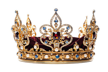 queens crown or king on transparent background - obrazy, fototapety, plakaty