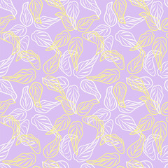 Pastels Tropical Leaf Seamless Pattern Design