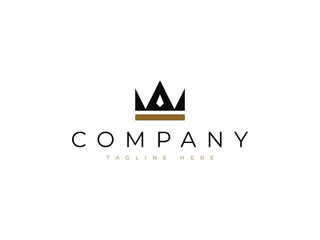 luxury crown king queen logo design