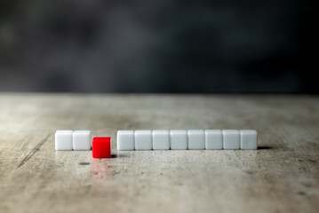 A row of small cubes