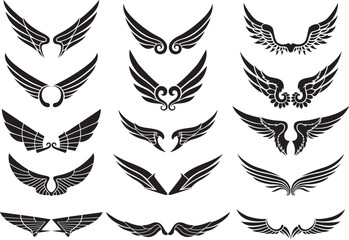 set of straight beautiful wings