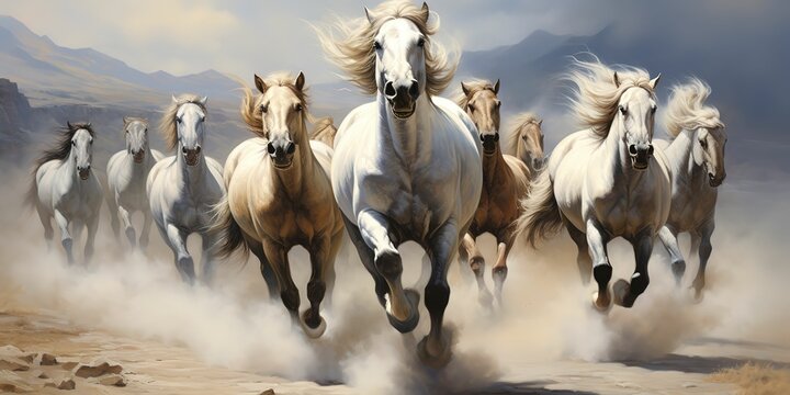 Running horses