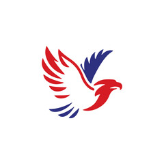 Simple Flat Eagle Logo Symbol on White Background