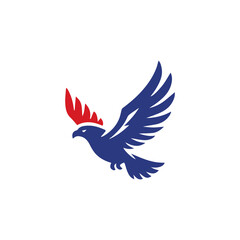 Simple Flat Eagle Logo Symbol on White Background