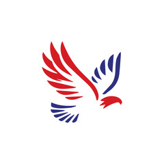 Simple Flat Eagle Logo Symbol on White Background