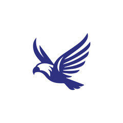 Simple Flat Eagle Logo Symbol on White Background