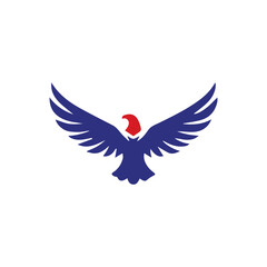 Simple Flat Eagle Logo Symbol on White Background