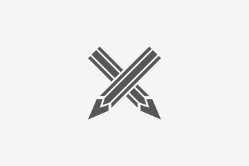 Fototapeta premium Illustration vector graphic of cross pencils. Good for logo or icon