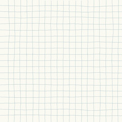 Doodle Gingham Check Plaid Vector Pattern. Vertical and horizontal hand drawn crossing colored stripes. Chequered geometrical background. Cottagecore Homestead Farmhouse Print.