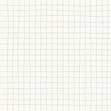 Doodle Gingham Check Plaid Vector Pattern. Vertical and horizontal hand drawn crossing colored stripes. Chequered geometrical background. Cottagecore Homestead Farmhouse Print.