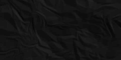 Obraz premium Dark black craft wrinkly paper crumpled texture. black fabric textured crumpled grunge paper background. panorama black paper texture background, crumpled pattern texture background.