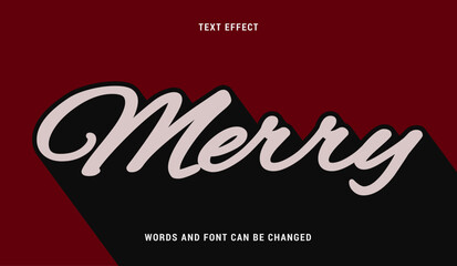 merry christmas classic text effect editable eps