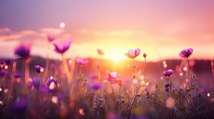 Obraz na płótnie Canvas beautiful colorful meadow of wildflowers floral background