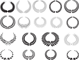 set of laurel wreaths vectors