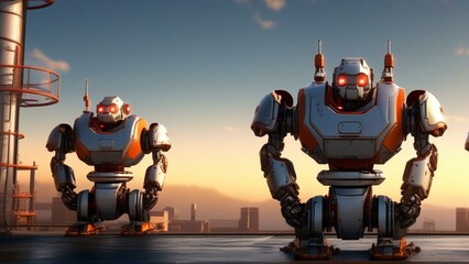 ai robot factory cinematic wallpaper