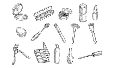 makeup tools handdrawn collection