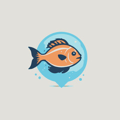 Obraz premium Fish Logo Design Very Cool Concept 