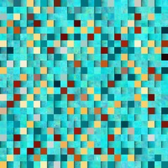 Multicolored abstract Geometrical Background. Pattern with textured squares shapes. Tile art.