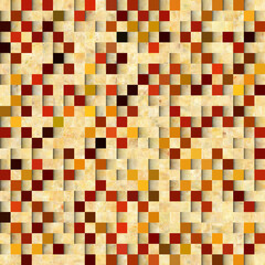 Multicolored abstract Geometrical Background. Pattern with textured squares shapes. Tile art.