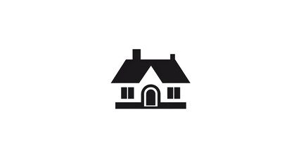 professional logo house in black on a white background.