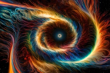 Vortex of vibrant colors converging in a cosmic whirlpool.
