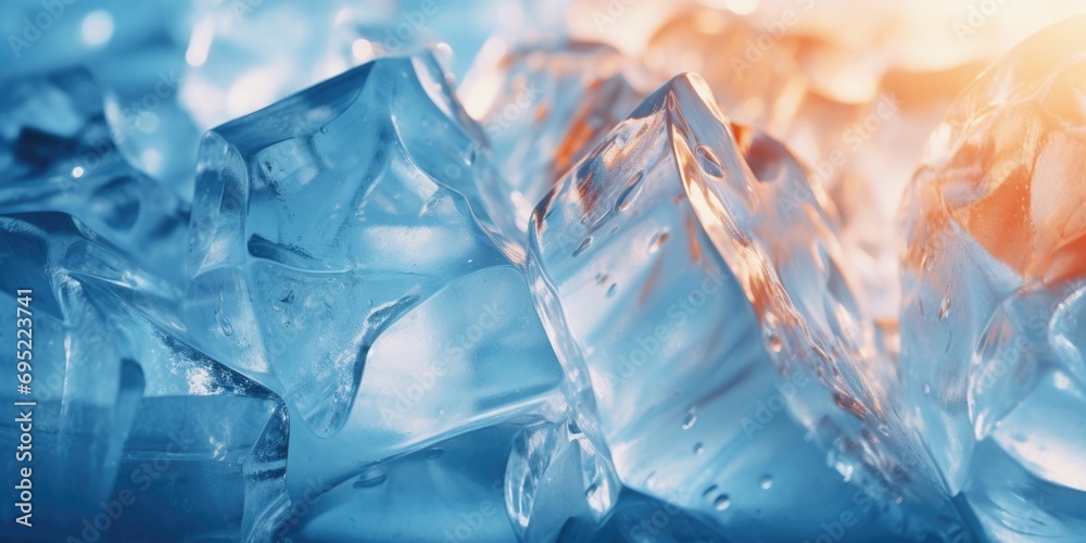 Aufkleber A pile of ice cubes neatly arranged on top of one another. Ideal for various uses