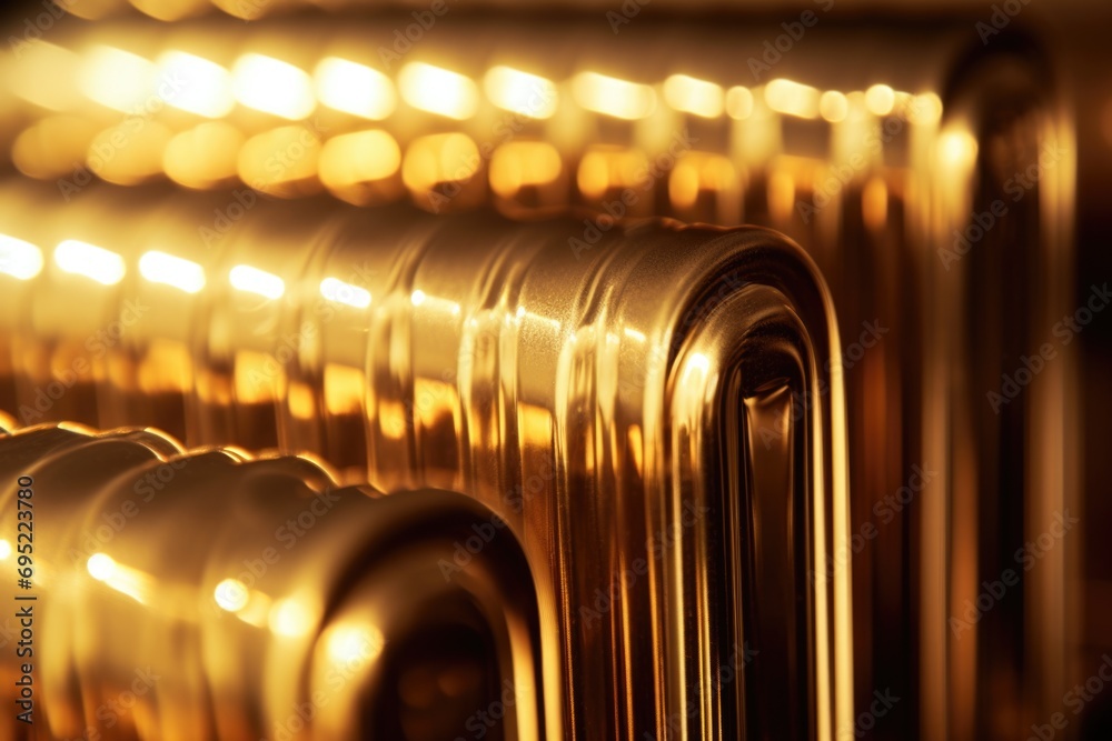 Poster a detailed view of a radiator in a room. this versatile image can be used to depict heating systems,
