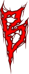 Deathmetal Alphabet Letter B