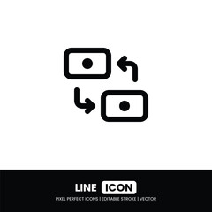 Currency exchange icon pixel perfect | Vector outline illustration