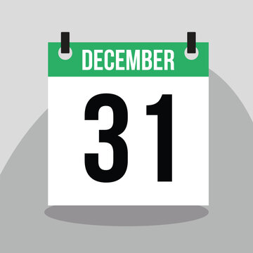 31st December Calendar date icon. Thirty first day of December. Happy new year eve. Vector illustration design.