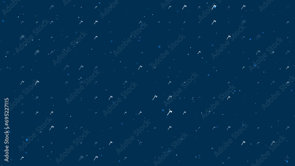 Poster template animation of evenly spaced ax symbols of different sizes and opacity. animation of transpar