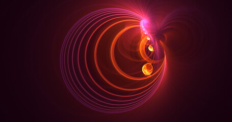 3D manual rendering abstract round light background