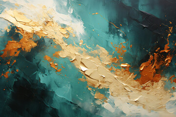 Abstract Golden Foil wall art, Golden Foil brush stroke Painting style, Oil Painting artistic artwork, for Wall art canvas printing