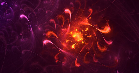 3D rendering flame of fire abstract text on black background