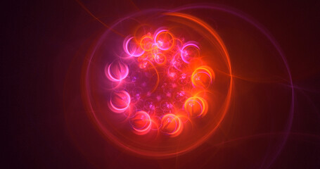 3D manual rendering abstract colorful fractal light background