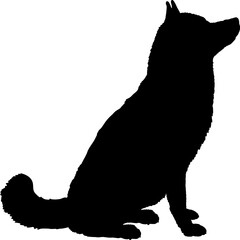 Husky sitting High quality Dog silhouette Breeds Bundle Dogs on the move. Dogs in different poses.
The dog jumps, the dog runs. The dog is sitting. The dog is lying down. The dog is playing
