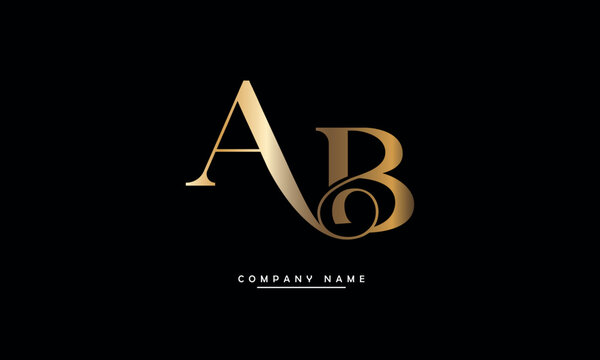 AB, BA, A B Abstract Letters Logo Monogram