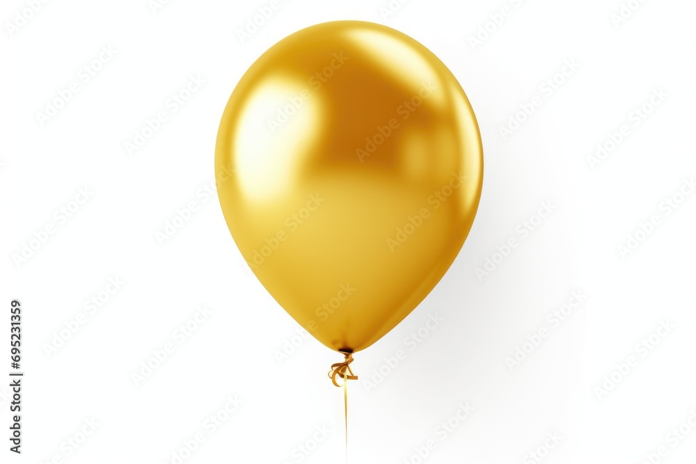 Poster a gold balloon with a string attached. can be used for celebrations and decorations