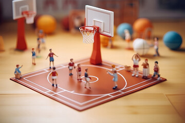 バスケットボール（3D）ジオラマ