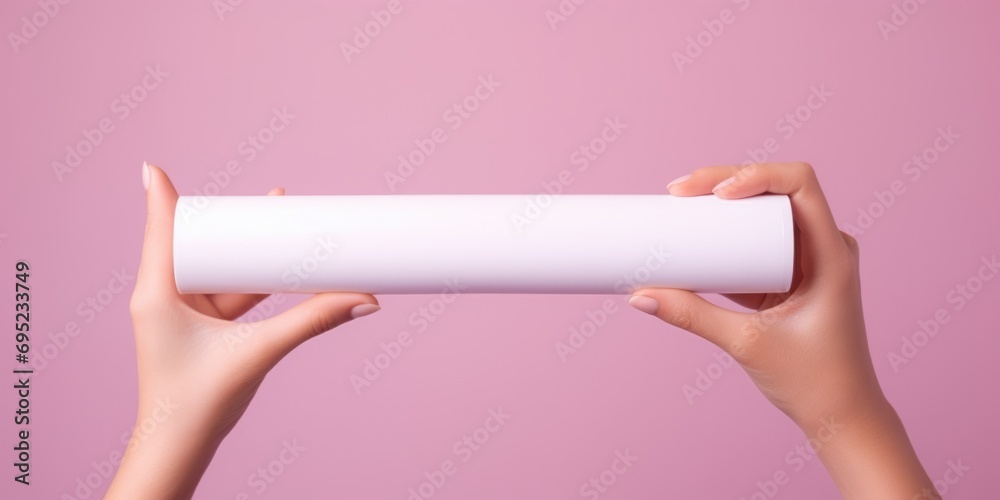 Aufkleber A person is seen holding a white object. This versatile image can be used in various contexts