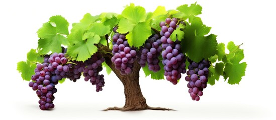 Homegrown grape tree with delicious and nutritious fruits.