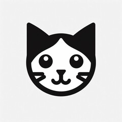 A simple and minimalist logo of a cat face