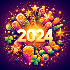 Happy New Year 2024 abstract background