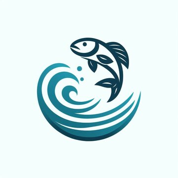 A logo that combines a fish and water