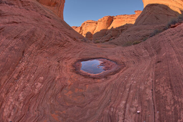 Lone puddle of water in Spur Canyon at Horseshoe Bend Arizona